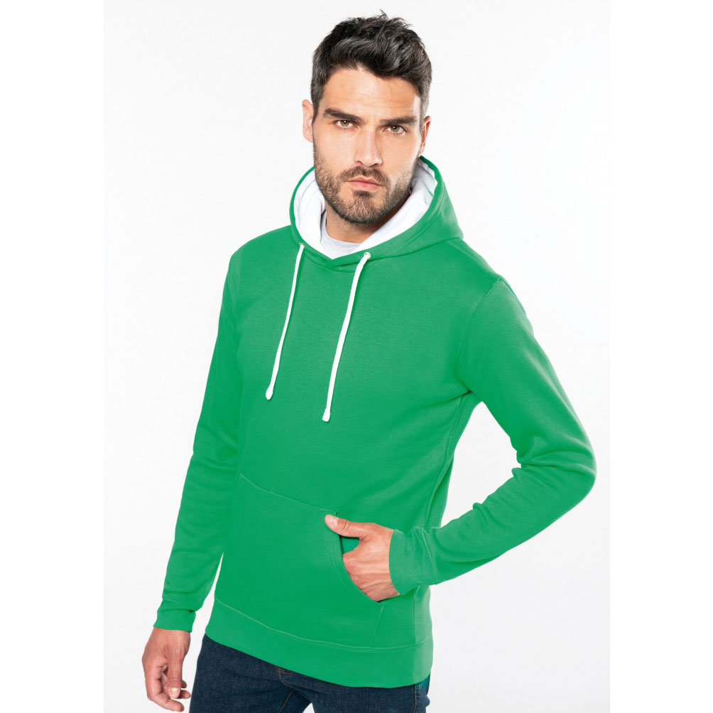 Sudadera capucha contrastada hombre